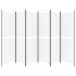 Biombo divisor de 6 paneles de tela blanco 300x180