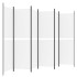 Biombo divisor de 6 paneles de tela blanco 300x180