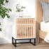 Mesita noche madera y hierro contrachapada blanco 40x30x55,5