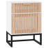 Mesita noche madera y hierro contrachapada blanco 40x30x55,5