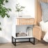 Mesita noche madera y hierro contrachapada blanco 40x30x55,5