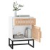 Mesita noche madera y hierro contrachapada blanco 40x30x55,5