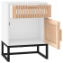 Mesita noche madera y hierro contrachapada blanco 40x30x55,5