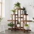 Soporte de flores con ruedas madera maciza abeto 110x25x101