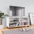 Mueble de TV con ruedas madera contrachapada blanco 90x35x35