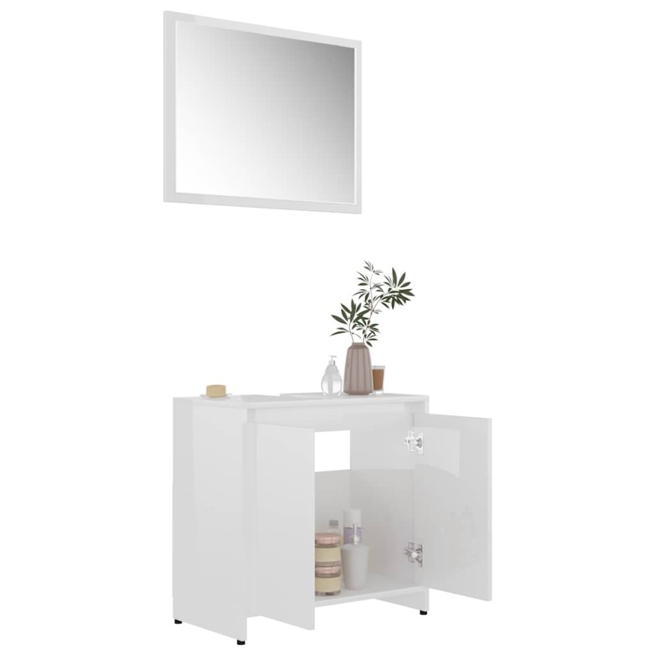 Conjunto de muebles de baño madera contrachapada blanco