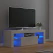 Mueble de TV con luces LED blanco brillante 120x35x40 cm