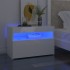Mueble de TV con luces LED blanco brillante 60x35x40