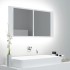 Armario espejo de baño con luz LED acrílico blanco 90x12x45