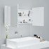 Armario espejo de baño con luz LED acrílico blanco 90x12x45