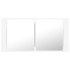Armario espejo de baño con luz LED acrílico blanco 90x12x45