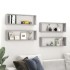 Estante de pared 4 uds contrachapado gris hormigón