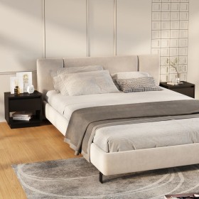 Mesitas de noche 2 uds madera contrachapada negro 45x34x44