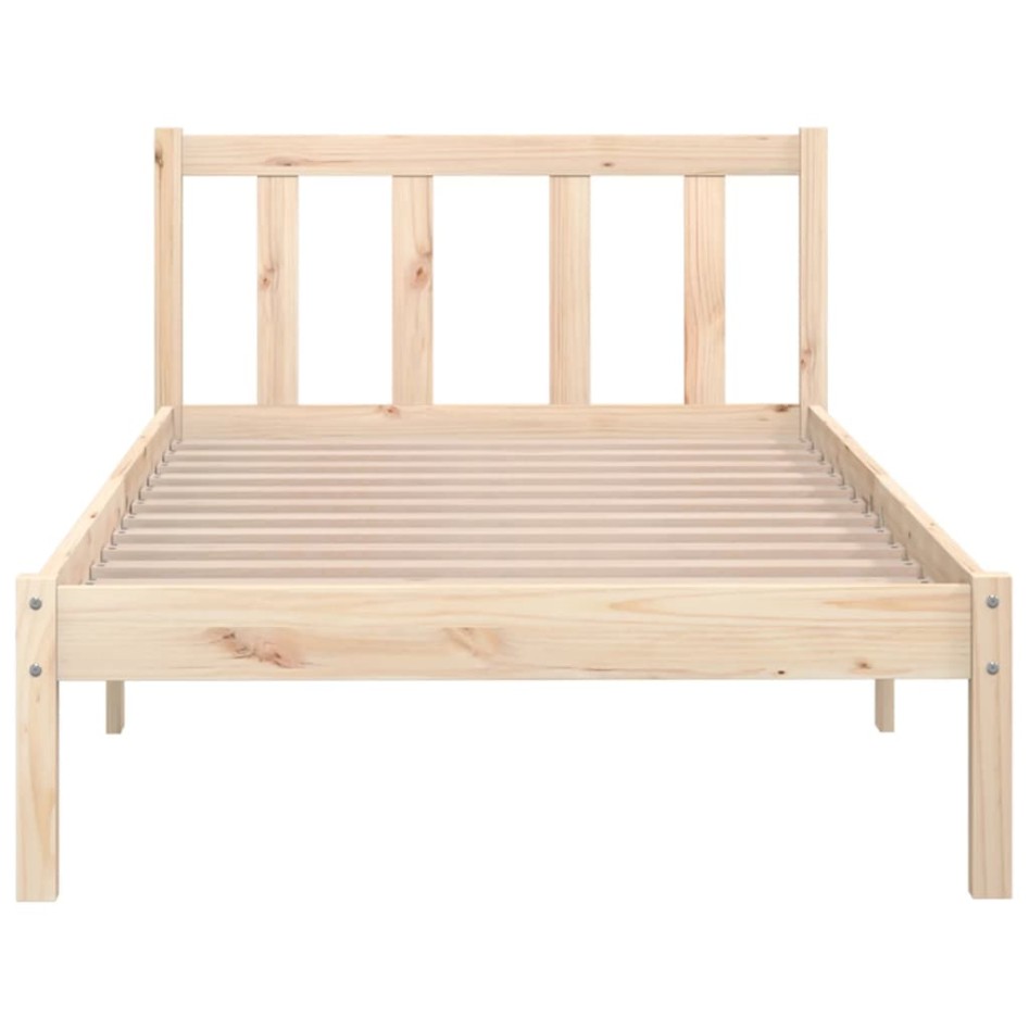 Estructura de cama sin colchón madera maciza 100x200