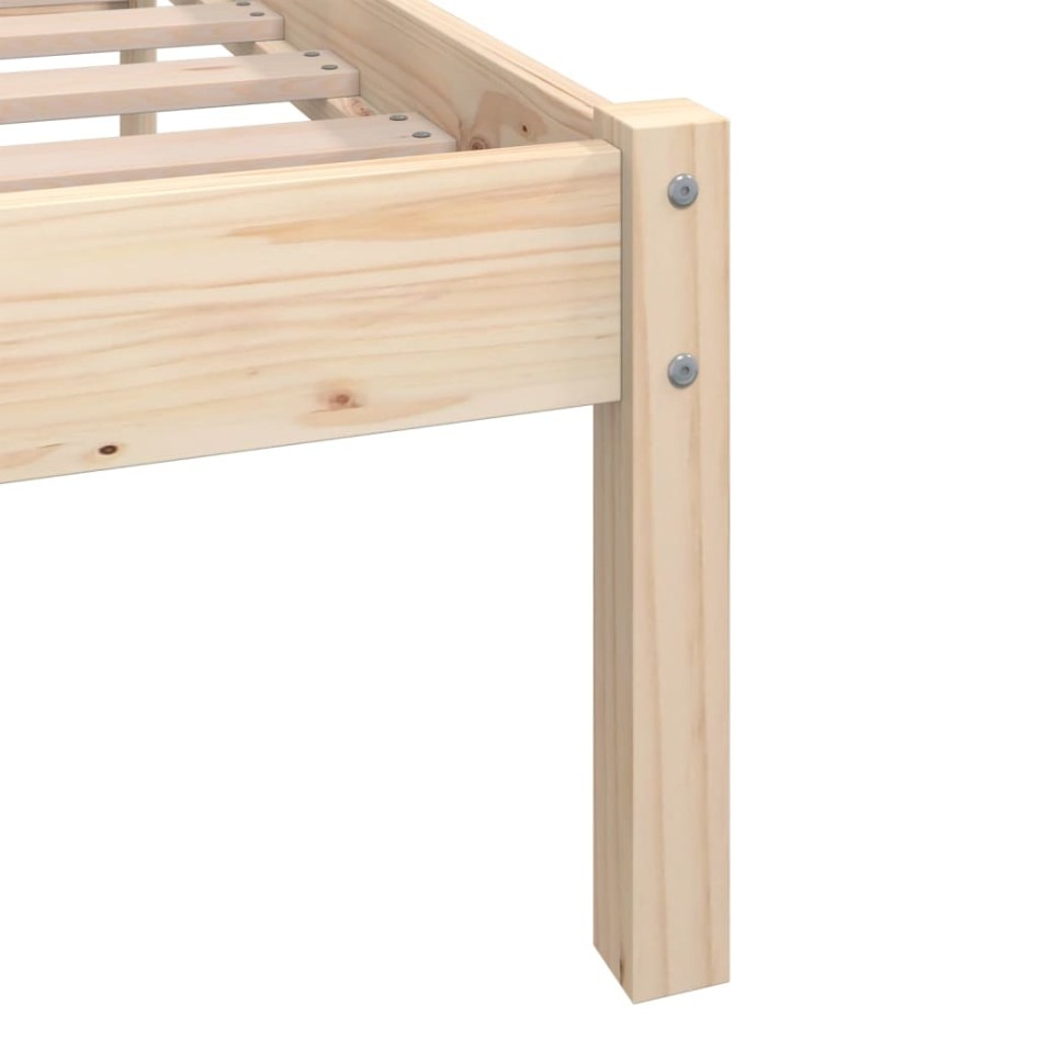 Estructura de cama sin colchón madera maciza 100x200