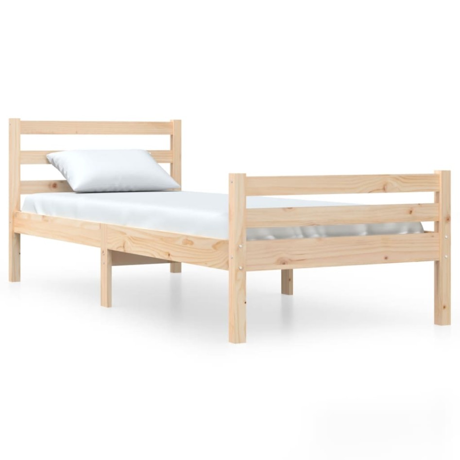 Estructura de cama sin colchón madera maciza 100x200