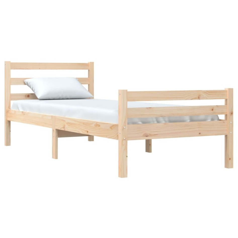 Estructura de cama sin colchón madera maciza 100x200