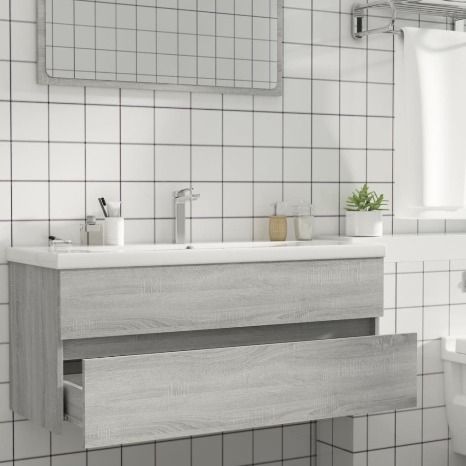 Mueble de lavabo madera de ingeniería gris Sonoma