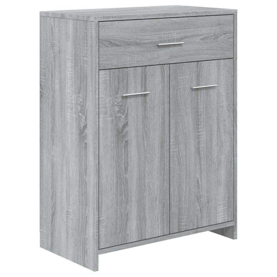 Armario de baño madera contrachapada gris Sonoma 60x33x80