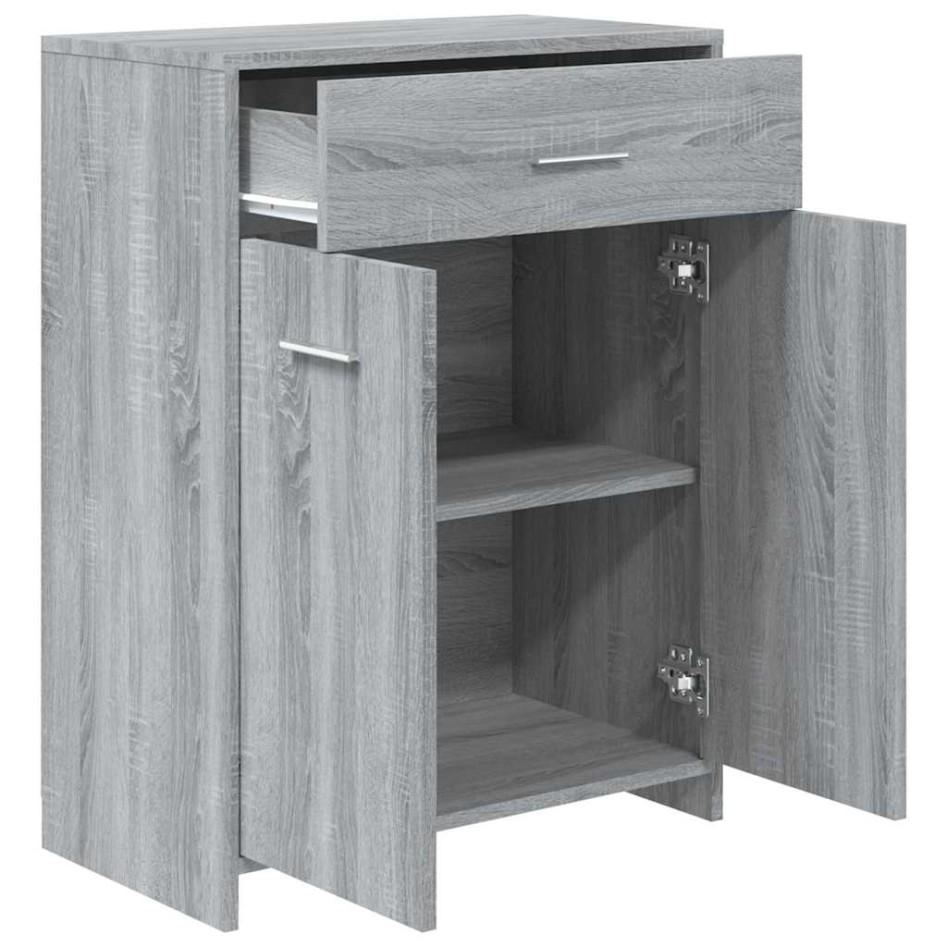 Armario de baño madera contrachapada gris Sonoma 60x33x80