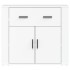 Aparador de madera contrachapada blanco 80x33x70