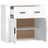 Aparador de madera contrachapada blanco 80x33x70