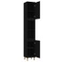 Armario de baño madera contrachapada negro 30x30x190