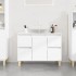Armario para lavabo madera contrachapada blanco 80x33x60