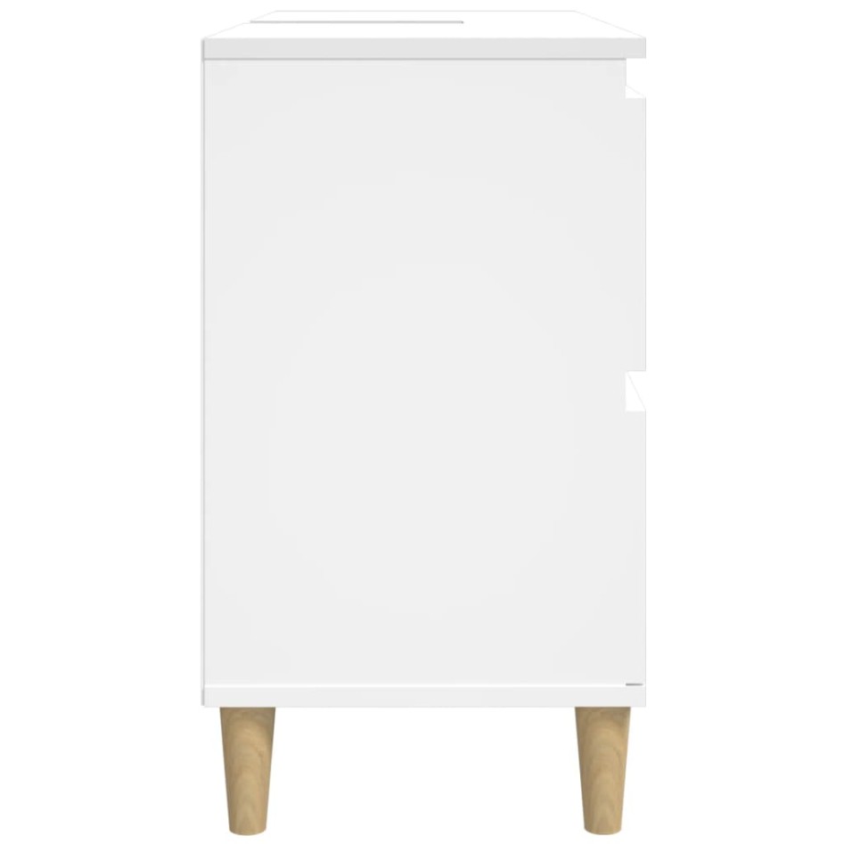 Armario para lavabo madera contrachapada blanco 80x33x60