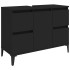 Armario para lavabo madera contrachapada negro 80x33x60