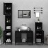 Armario para lavabo madera contrachapada negro 80x33x60