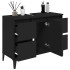 Armario para lavabo madera contrachapada negro 80x33x60