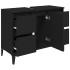 Armario para lavabo madera contrachapada negro 80x33x60