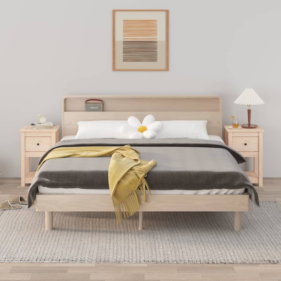 Mesitas de noche 2 uds madera maciza de pino 40x35x61,5