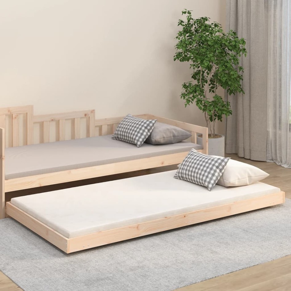 Estructura de cama sin colchón madera maciza de pino 80x200