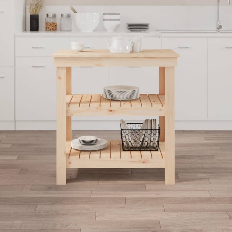 Banco de trabajo de madera maciza de pino 78,5x50x80