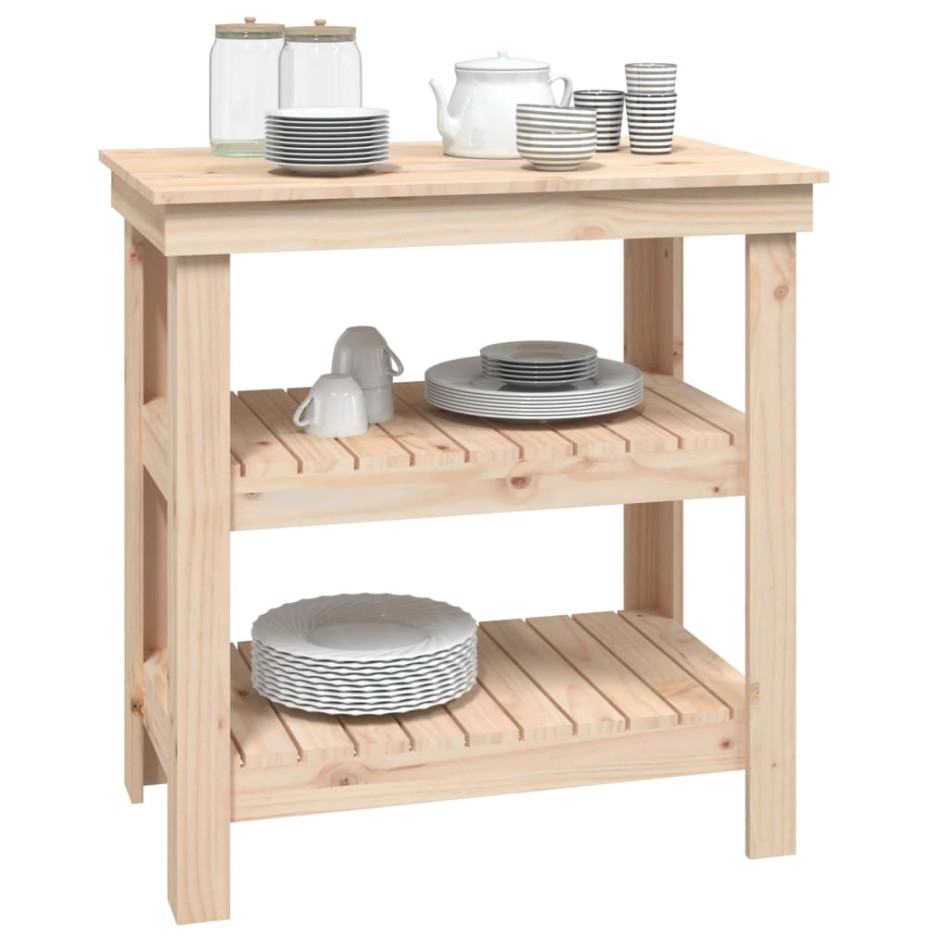 Banco de trabajo de madera maciza de pino 78,5x50x80