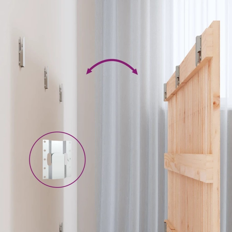 Cabecero de cama de pared madera maciza de pino 185x3x60