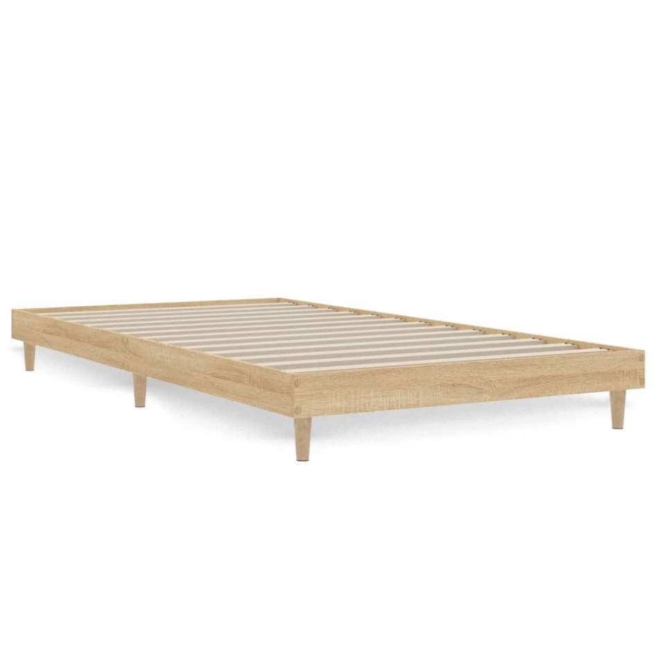 Estructura de cama sin colchón madera roble Sonoma 100x200
