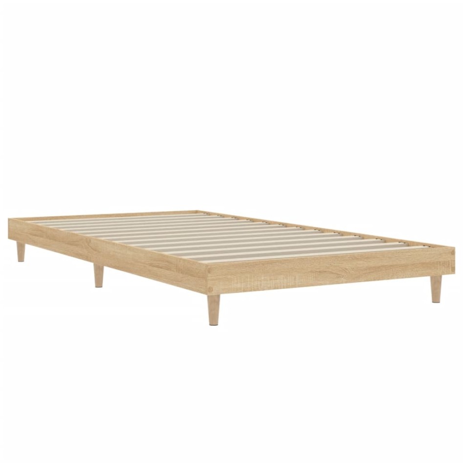 Estructura de cama sin colchón madera roble Sonoma 100x200