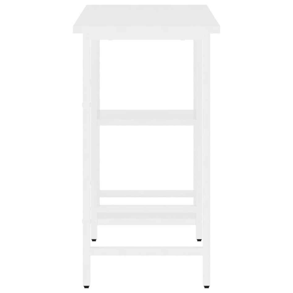 Escritorio para ordenador de MDF y metal blanco 80x40x72