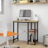 Escritorio para ordenador MDF metal negro roble 80x40x72