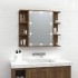 Mueble con espejo y luces LED roble marrón 70x16,5x60
