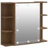 Mueble con espejo y luces LED roble marrón 70x16,5x60