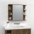 Mueble con espejo y luces LED roble marrón 70x16,5x60