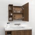 Mueble con espejo y luces LED roble marrón 70x16,5x60