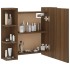 Mueble con espejo y luces LED roble marrón 70x16,5x60