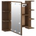 Mueble con espejo y luces LED roble marrón 70x16,5x60