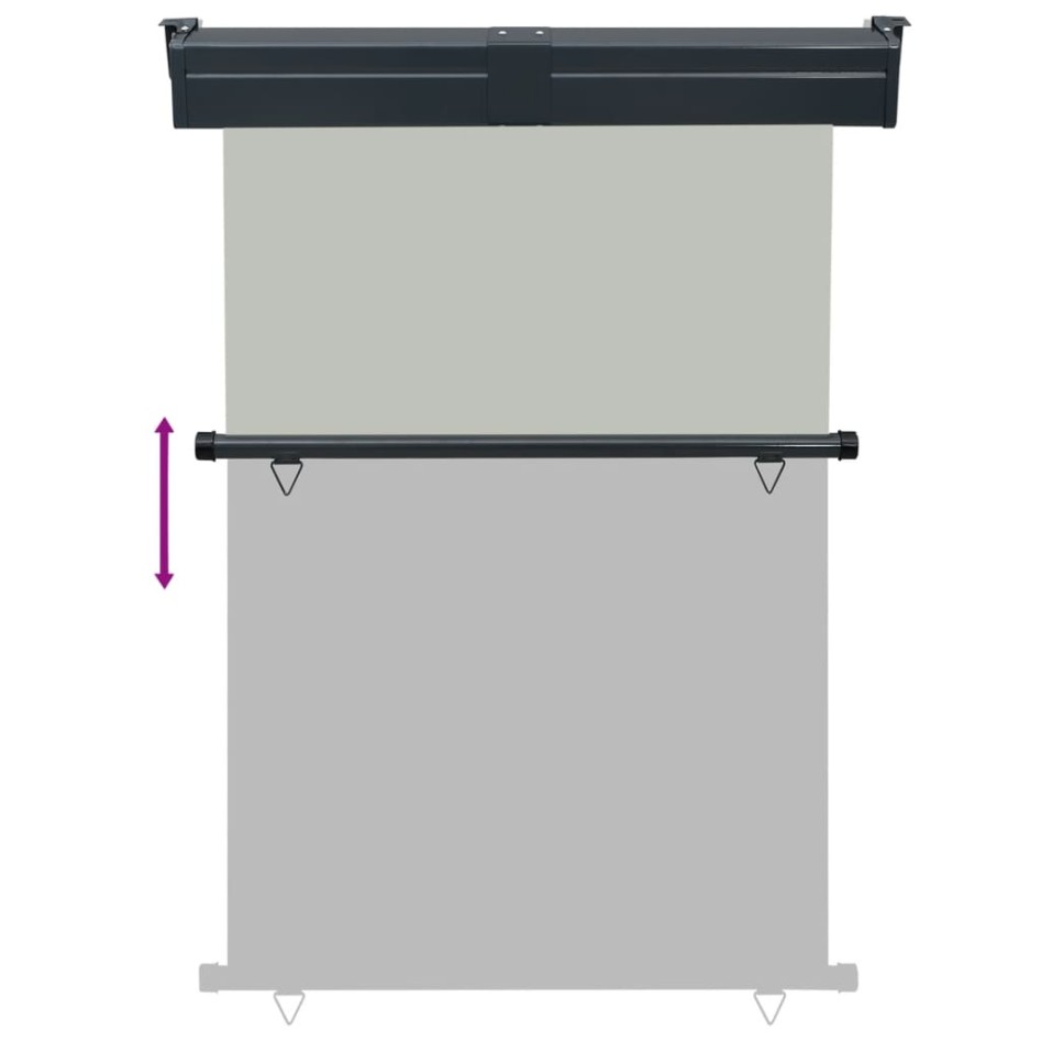 Toldo lateral de balcón gris 125x250