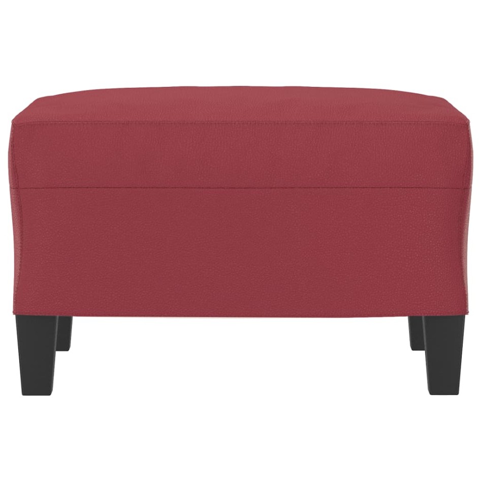 Reposapiés de cuero sintético rojo tinto 60x50x41